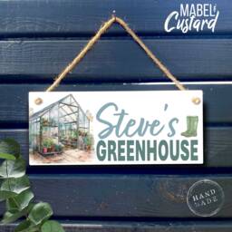 Personalised Greenhouse Sign - Garden Gifts For Grandad Grandma Gardener Gift Shed - thumbnail 1