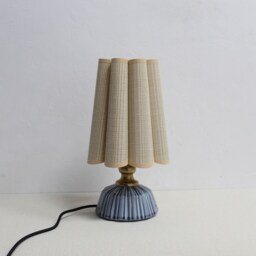 Handmade Khaki Fabric Table Lamp Ceramic Base Home Decor-46# - thumbnail 2