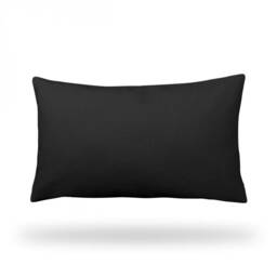 "Solid Black - Throw Pillow, Decorative Pillow Cover, Case Rectangle 13"" X 22" - thumbnail 4
