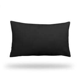 "Solid Black - Throw Pillow, Decorative Pillow Cover, Case Rectangle 13"" X 22" - thumbnail 3