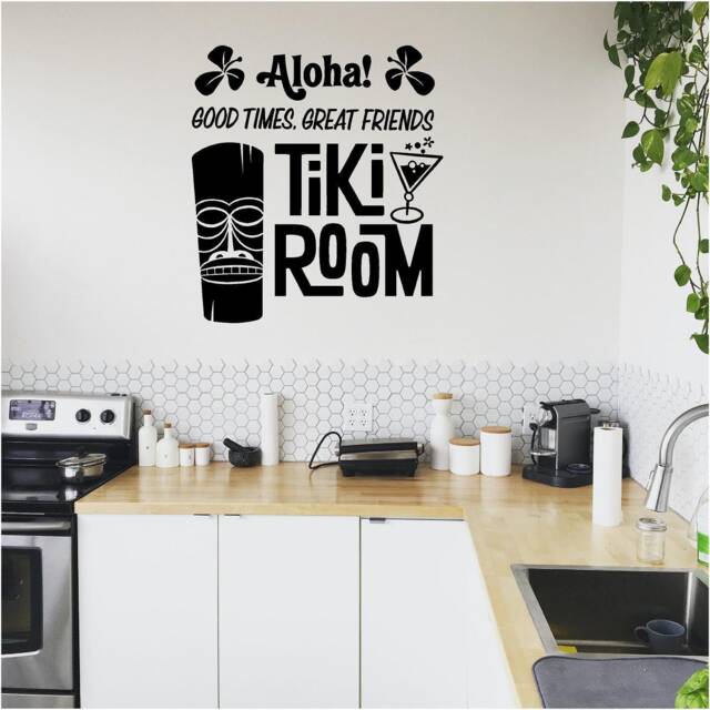 Aloha Tiki Room Vinyl Wall Art, Decal, Sticker, Transfer, Mural, Removable, Decor, Interior, Exterior, Peel & Stick, Full - 0654 - image 1