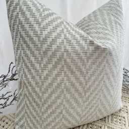 Luxury Light Silver Woven Bohemian Texture Effect Cushion Pillow Cover For Sofa Bed Throw - From The Couture Style 95 - thumbnail 2