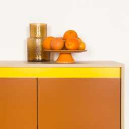 Modern Oak Sideboard, Orange Cabinet, Stylish Functional Storage, Contemporary Credenza - thumbnail 2