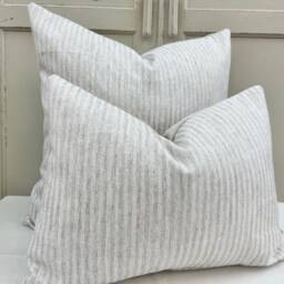 Jane Churchill Brisley Stripe Beige Cream Woven Sofa Cushion Pillow Cover - thumbnail 3