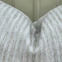 Jane Churchill Brisley Stripe Beige Cream Woven Sofa Cushion Pillow Cover - thumbnail 2