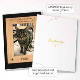 Cat Memorial Photo Frame - Personalised Engraved Wood Picture Gift - thumbnail 2