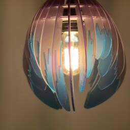 Two-Tone Tulip Lampshade Mid-Century Modern Acrylic Pendant Light - thumbnail 3