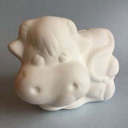 White Cow, Cash Box, Ready To Paint, Ceramic Gift, Kids Decor, Garden Home Decoration, Art & Collectibles - thumbnail 3