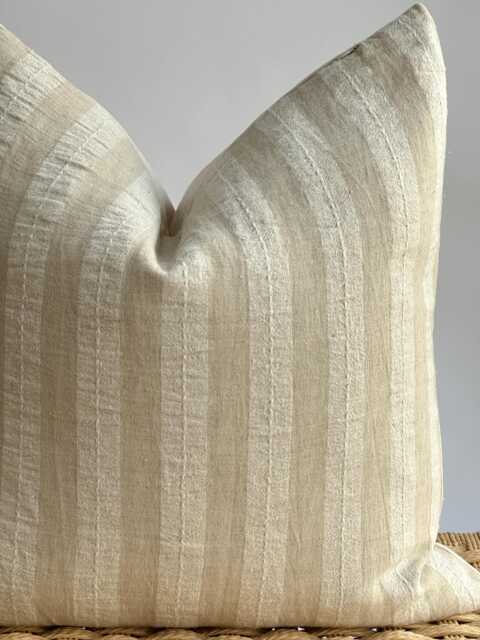 Neutral Striped Pillow Cover - image 1