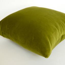 Olive Green Velvet Pillow, Cover, Chartresuse Cushion - thumbnail 4