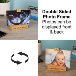 Personalised Baby Scan Oak Photo Frame Double Sided 6x4 - thumbnail 3