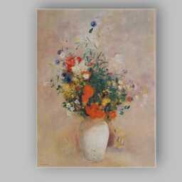 Impressionist Wildflower Bouquet in White Vase Soft Pastel Floral Still Life Canvas Wall Art Print Decor Picture Ready To Hang - thumbnail 1