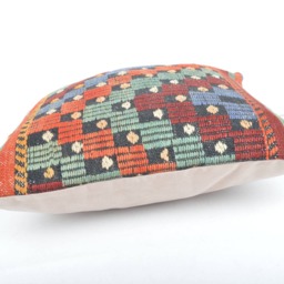 Handmade Kilim Pillow Cover Rustic Ethnic Throw Cushion - 16x16'' - thumbnail 4