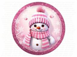 Let It Snow Wreath Sign, Christmas Snowman Pink Snowman, Xmas Let - thumbnail 1
