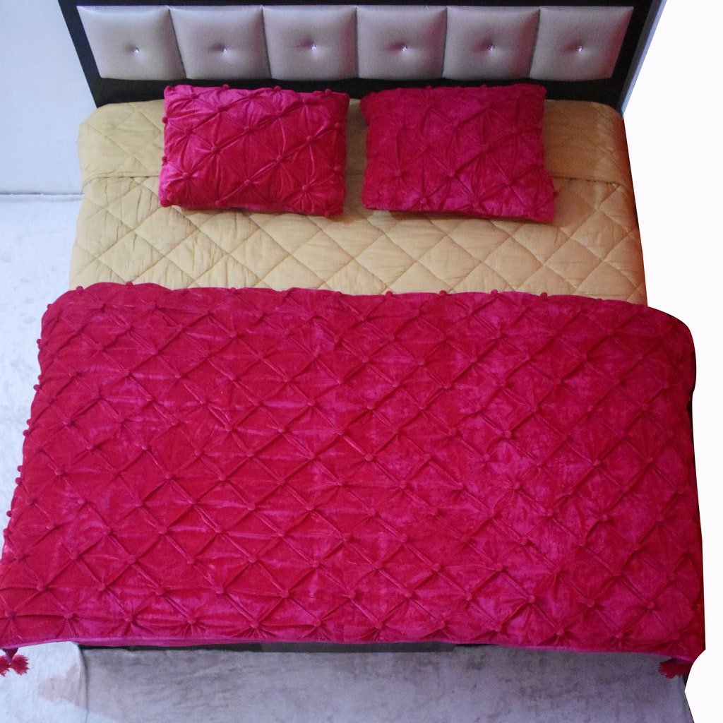 FANSU Bedspread Quilt Single Double Super King Bed Size, Reversible Quilted Bed Cover Sofa Blanket Throw Decorative Coverlet Microfiber Comforter Bed Sheet (Pink Flower,150x200cm