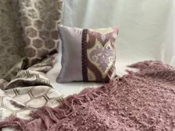 "Bohemian Purple Silk Velvet Pillow Cover - Designers Guild 16""x16" - thumbnail 1