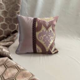 "Bohemian Purple Silk Velvet Pillow Cover - Designers Guild 16""x16" - thumbnail 3