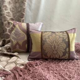 "Bohemian Purple Silk Velvet Pillow Cover - Designers Guild 16""x16" - thumbnail 2