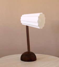 Floe Lamp Japandi Style Timber Desk Lamp, 3D Printed Shade