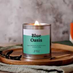 Blue Oasis Crackle Wick Candle, Fresh & Clean Scent
