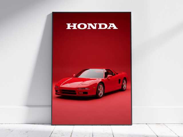 Honda Nsx Poster - Jdm Formula Red Car Art - Retro Automotive Style Classic Decor For Living Room, Office, Garage - image 1