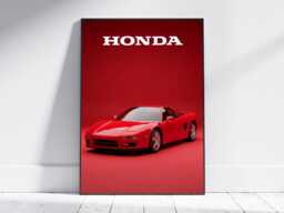 Honda Nsx Poster - Jdm Formula Red Car Art - Retro Automotive Style Classic Decor For Living Room, Office, Garage - thumbnail 1