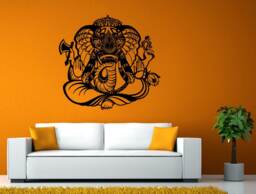 Ganesha Hindu Elephant God India Yoga Wall Stickers Decals Vinyl Mural Decor Art L2130 - thumbnail 1
