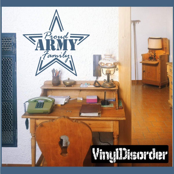 Proud Army Family - Vinyl Wall Decal Quotes Sticker Hd103Et - image 1
