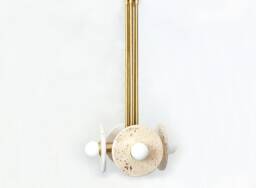 Quattro Travertine Stone & Brass Pendant Light Kitchen Island Lighting Vanity Chandelier Entry Ceiling