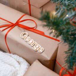 Personalised Xmas Gift Tags Christmas Present Stocking Bauble Name Place Names For Gifts - thumbnail 3