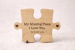 Personalised Wooden Jigsaw Piece, Missing Puzzle Valentines Gift For Him, Birthday Her, Fathers Day Daddy, Love