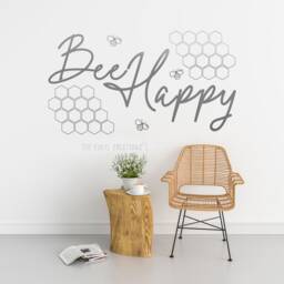 Bee Happy Wall Art, Decor, Sticker , - Thevinylcreations Honey Quote - thumbnail 3