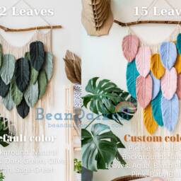 Large Green Leaves Background, Modern Wall Art, Unique Gift, Christmas Tropical Decor, Jungle Safari Nursery Leaf L01 - thumbnail 3