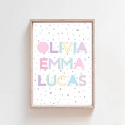 3 Girls Rainbow Prints, Nursery Bedroom Sister Big Sis Lil Sis, Wall Art, Decor - thumbnail 3