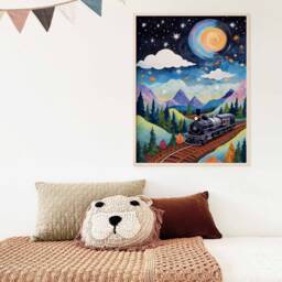 Train Print, Wall Art, Steam Poster, Boys Room Kids Decor, Playroom Decor - thumbnail 3