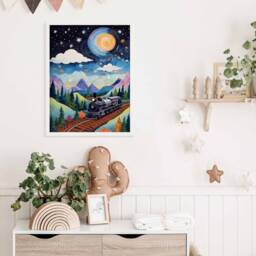 Train Print, Wall Art, Steam Poster, Boys Room Kids Decor, Playroom Decor - thumbnail 2
