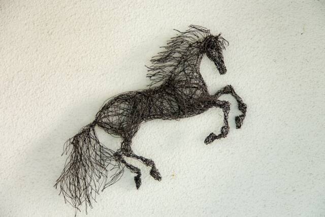 Metal Horse Sculpture, Wire Art, Animals, Decor, Industrial Birthday Gift, Horse, Figure - image 1