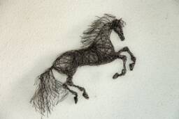 Metal Horse Sculpture, Wire Art, Animals, Decor, Industrial Birthday Gift, Horse, Figure