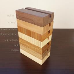 Wood Business Card Holder. Walnut Wooden Stand. Office Paper Display - thumbnail 4