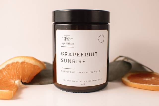 Grapefruit Sunrise - Hand Poured Soy Wax Candle Everyday Scent Fruity Clean Scent Fresh Organic - image 1