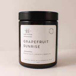 Grapefruit Sunrise - Hand Poured Soy Wax Candle Everyday Scent Fruity Clean Scent Fresh Organic - thumbnail 2