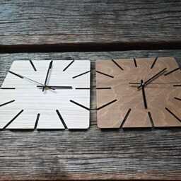 Laser Cut Wood Wall Clock Modern Geometric Design, Quiet Movement - thumbnail 4