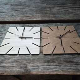 Laser Cut Wood Wall Clock Modern Geometric Design, Quiet Movement - thumbnail 3