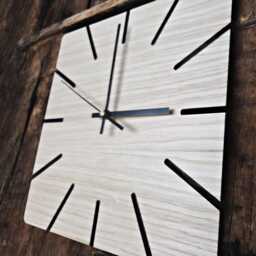 Laser Cut Wood Wall Clock Modern Geometric Design, Quiet Movement - thumbnail 2