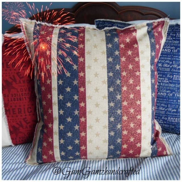 Stars & Stripes.metallic.blue.red.tan.metallic Gold.independence Day.4Th Of July Accent Pillows.throw Pillow.toss Pillow.slipcover.runners - image 1