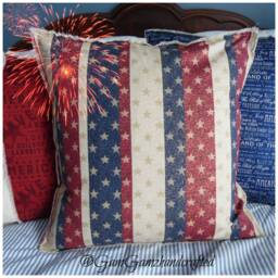 Stars & Stripes.metallic.blue.red.tan.metallic Gold.independence Day.4Th Of July Accent Pillows.throw Pillow.toss Pillow.slipcover.runners - thumbnail 1