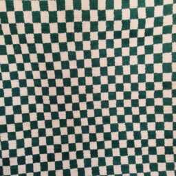 Handwoven Wool Checkered Rug, Green & White, Custom Size - thumbnail 2
