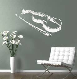 In-Style Decals Wall Vinyl Decal Art Sticker Violin Musical Instrument Musician Music Shop Removable Mural Unique Design 90 - thumbnail 2
