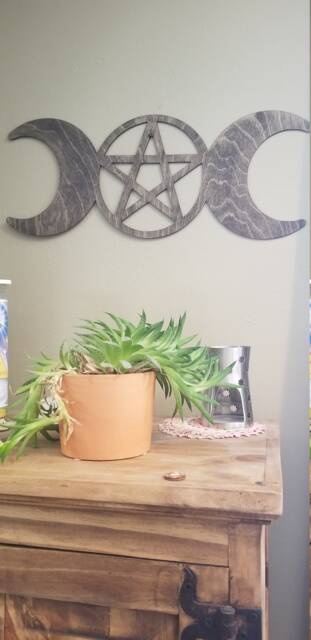 Triple Moon With Pentacle Wall Hanging