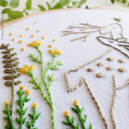 Love Story - Christmas Craft, Modern Hand Embroidery, Embroidery Kit, Gift For Kid, Green Dear Wall Decor - thumbnail 4
